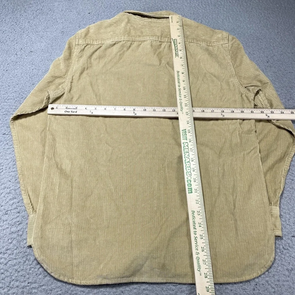 Levi's Shirt Mens Small Beige Corduroy Worker Relaxed Button‎ Front Long Sleeve